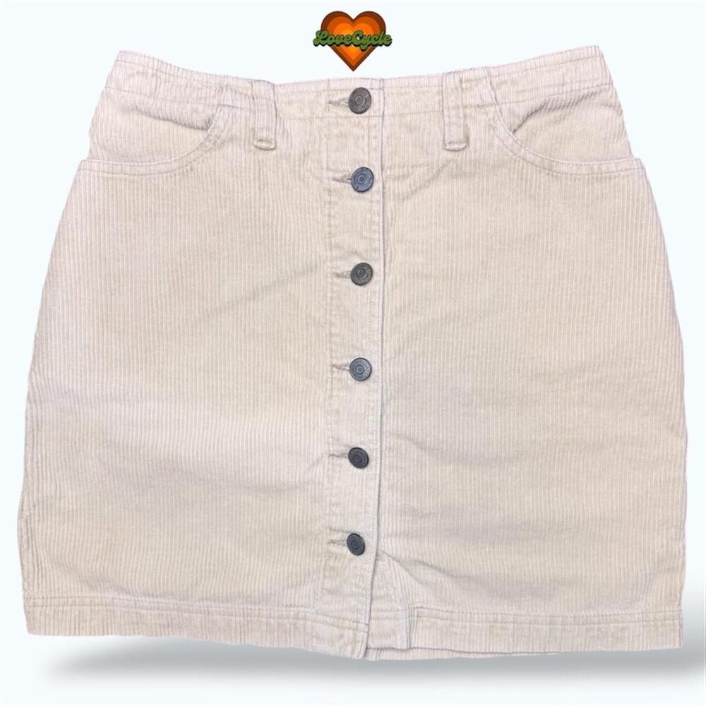 Women's Vintage 90s American Eagle Tan Corduroy Mini Skirt – Size 6